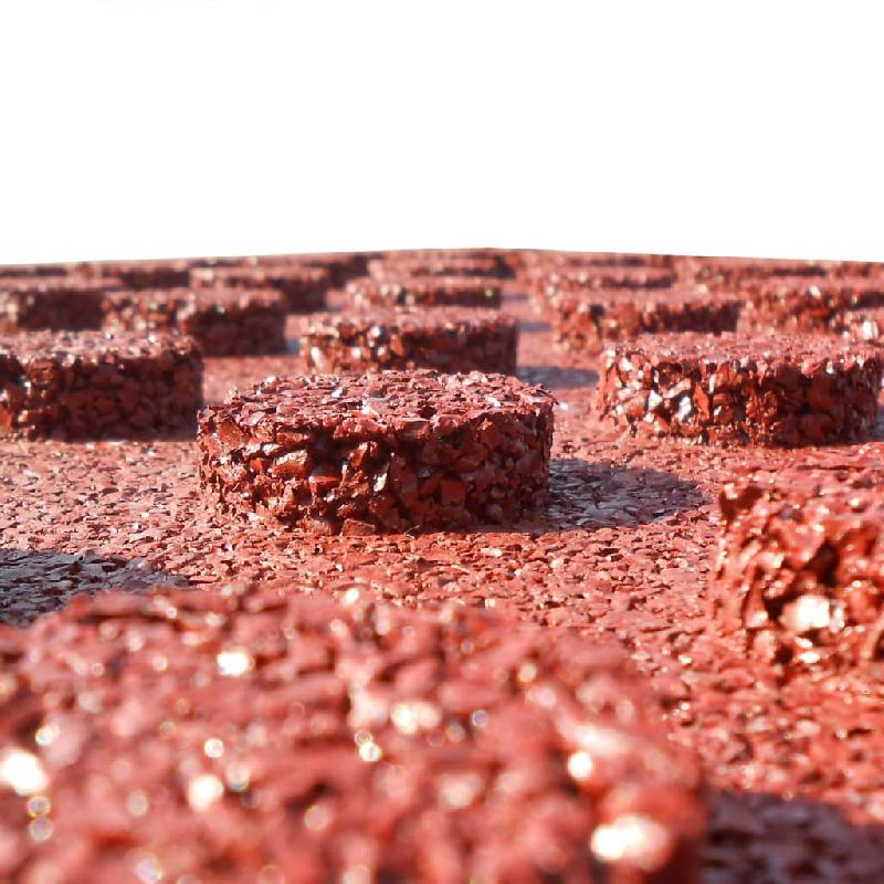 Vidaxl carreaux de protection antichoc 12pc caoutchouc 50x50x3cm rouge 276270_3