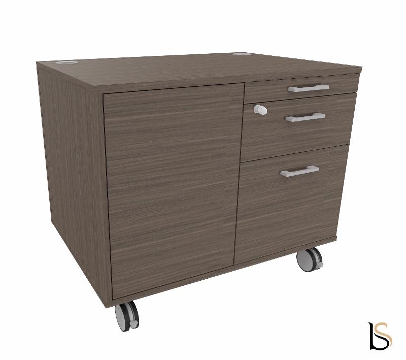 Desserte mobile avec tiroirs et niche de rangement - QUADRIFOGLIO - Eucalyptus_3