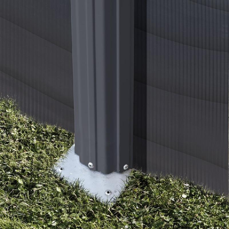 Piscine ovale acier 7,44m x 3,99m x H: 1,22m - gris anthracite - filtration à sable - renforts apparents_3