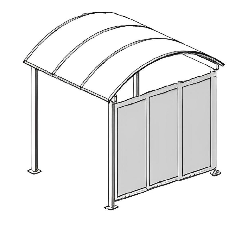 Abri multi-usage latéral thermolaqué - Structure aluminium thermolaquée - Toiture polycarbonate alvéolaire_3