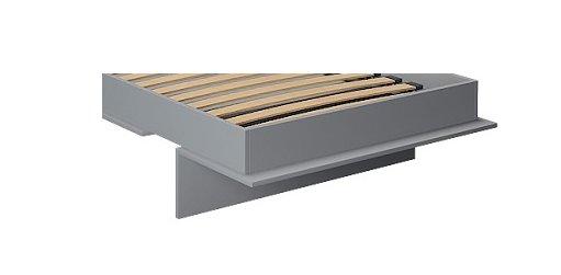 Armoire lit escamotable Kompact - ouverture assistée - coloris gris - couchage 140x200 cm - ultra plate pour gain de place_3