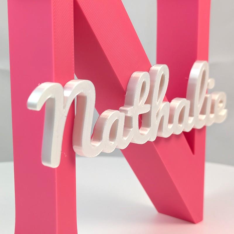 Mot sur initiale en Impression 3D - Beige_3
