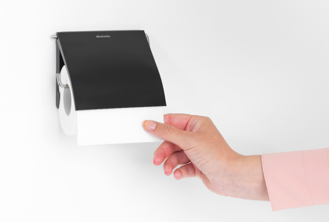 Porte-rouleau de papier hygiénique ReNew - Matt Black - Brabantia UGS108600 - Acier - Design élégant et durable_3