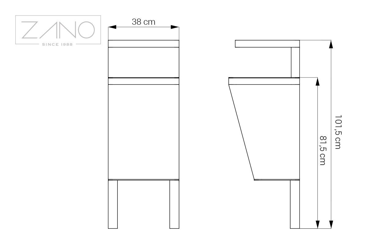 Scandik 03.046.2.Sn - Cendrier corbeille moderne Zano en acier inoxydable avec auvent_3