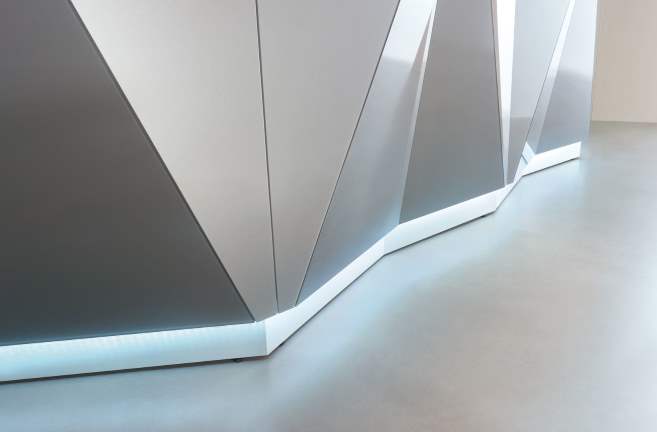 Banque d'accueil ALPHA - Verre laqué avec façade lumineuse LED et design minimaliste_3