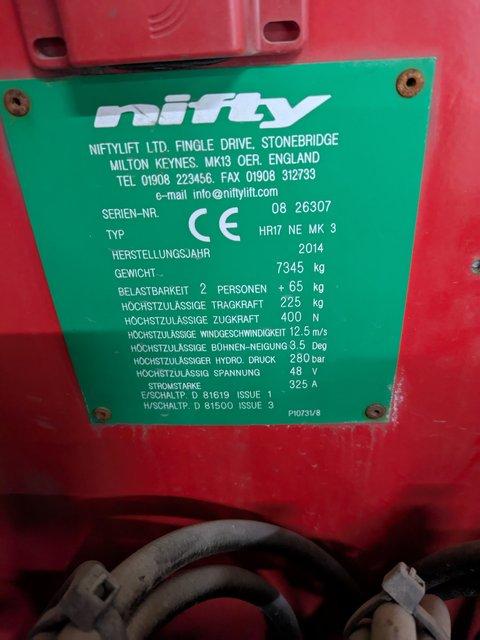 Nacelle articulée NIFTYLIFT hr17ne occasion_3