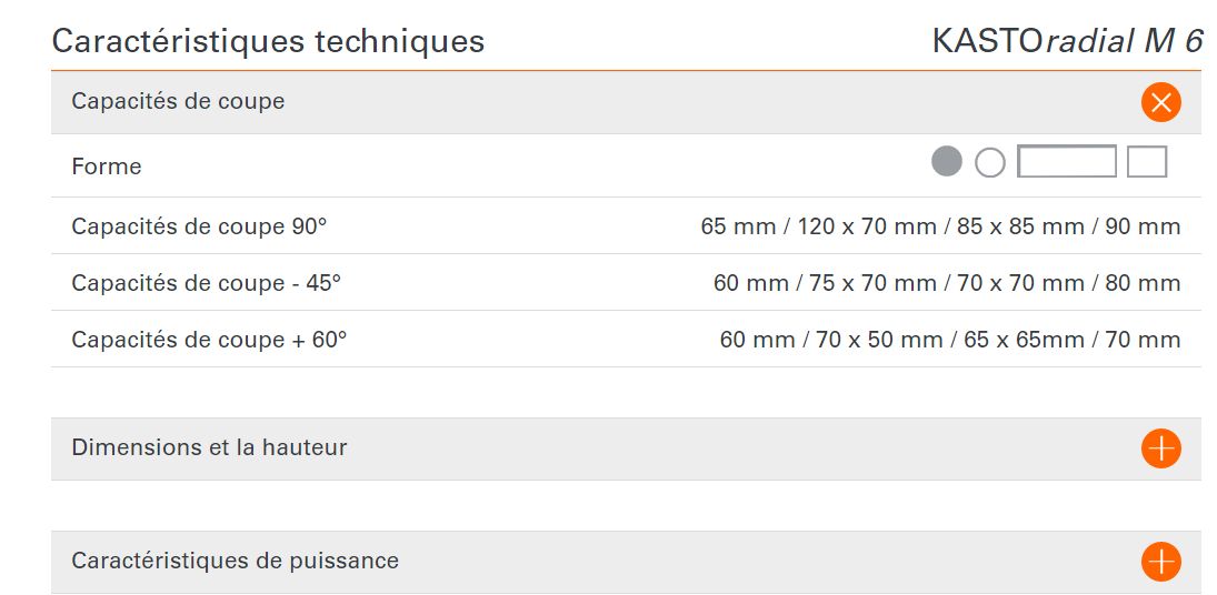 Machine KASTO radial M 6 avec capacité de coupe jusqu'à 120 x 70 mm
