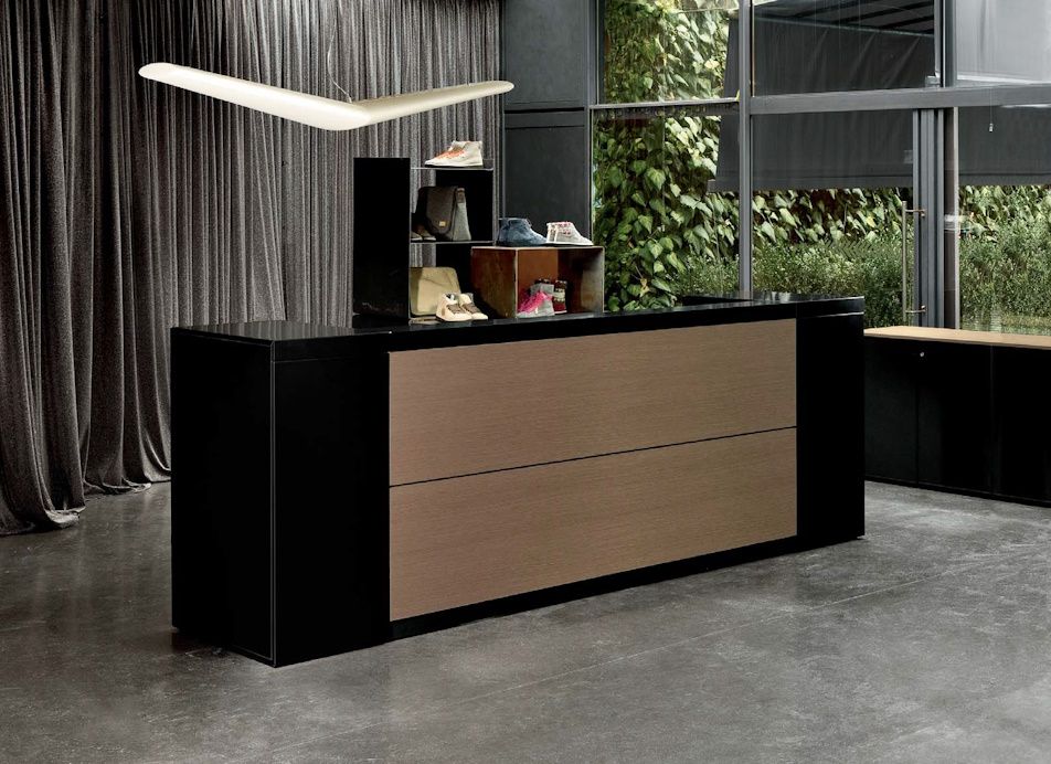 Banque d'accueil VOGUE - lignes épurées et habillage géométrique - personnalisable en coloris et modules_3