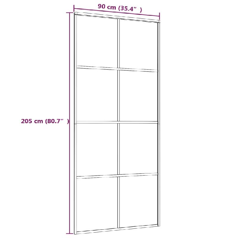 Vidaxl porte coulissante verre esg dépoli et aluminium 90x205 cm blanc 151673_3
