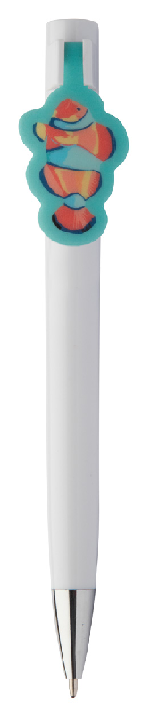 Stylo à bille en plastique - avec clip sur mesure - encre bleue - marquage UV LED inclus_3