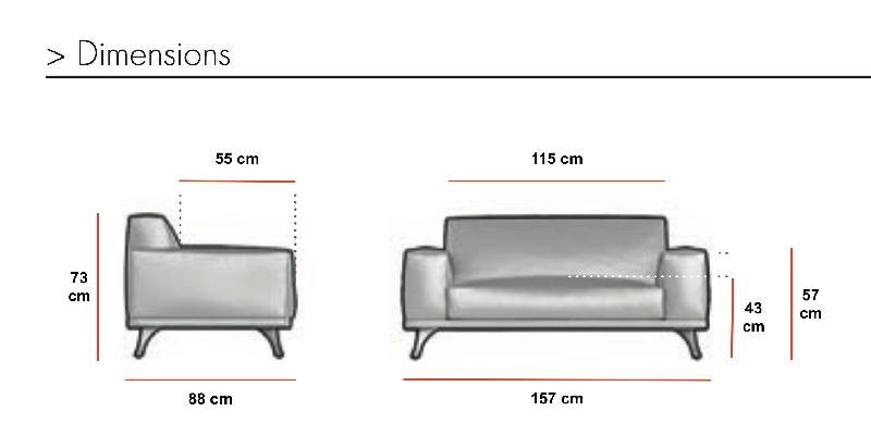 Canapé d'accueil 2 places SF - Mobel Linea - Gris anthracite_3