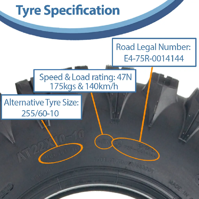 Pneu 22x10.00-10 Slasher pour quad ATV OBOR Race 47N homologué pour la route WP02 6 plis (lot de 3)_3