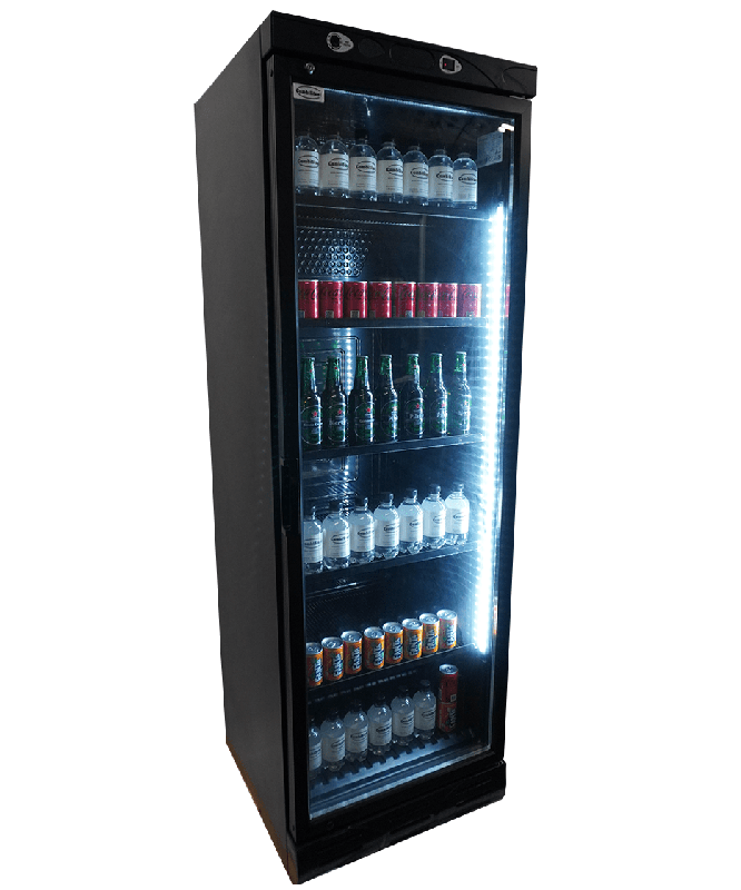 Réfrigérateur 1 porte en verre 382l noir sans canopy l595 7464.0094 COMBISTEEL_3