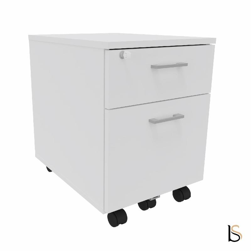 Caisson mobile avec tiroir pour dossiers suspendus - Quadrifoglio. - Blanc_3