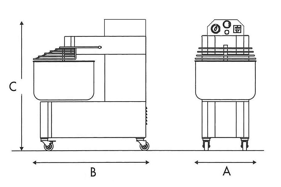 Pétrin professionnel - PExMC-TF - tête fixe - 18 à 60 kg - 2 vitesses - Caplain_3