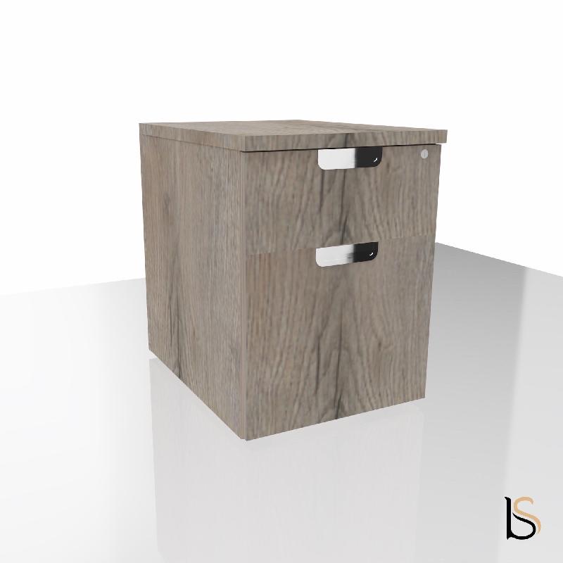 Caisson mobile TAK - Mobel Linea - 2 tiroirs, Chêne grisé_3