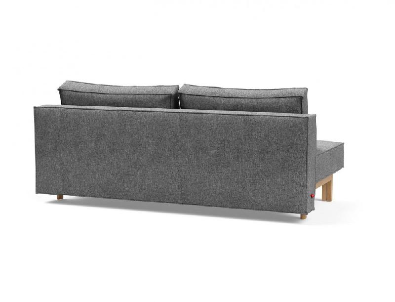 Canapé design convertible Sly 140x200 cm - pieds bois chêne - tissu Twist Charcoal - Innovation Living_3