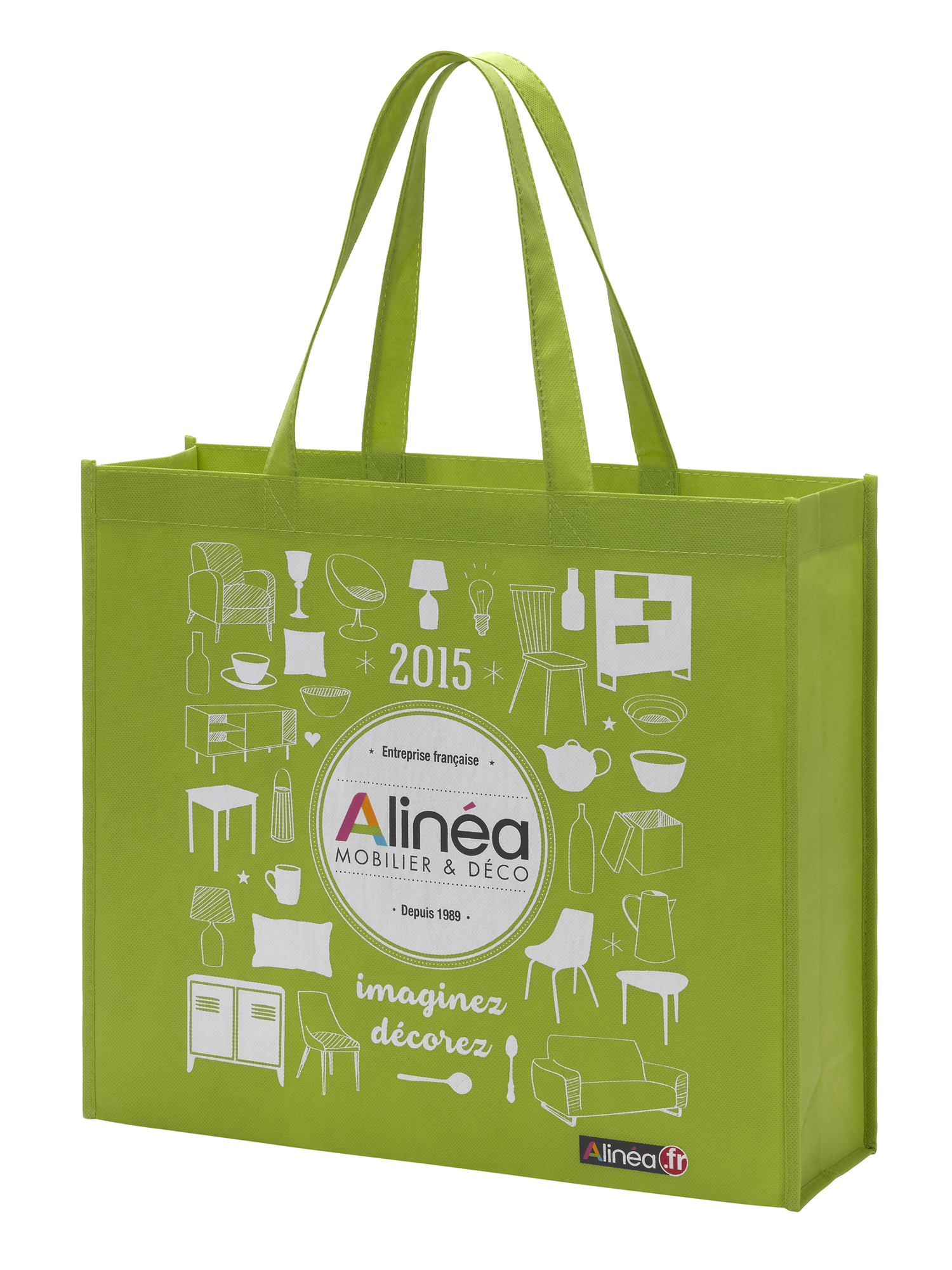 Sac cabas réutilisable - Polypropylène non tissé 110 g/m² - sans lamination - Réf : FRAALICAN2S_3