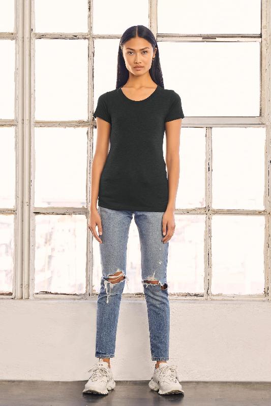 T-shirt femme triblend col rond - Bella + Canvas - Réf: BE8413 - Confort et douceur du textile - Charcoal Black Triblend_3