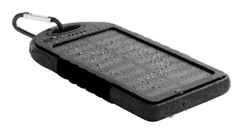 Power bank USB en plastique - revêtement silicone - 4000 mAh - chargeur solaire et lampe LED_3