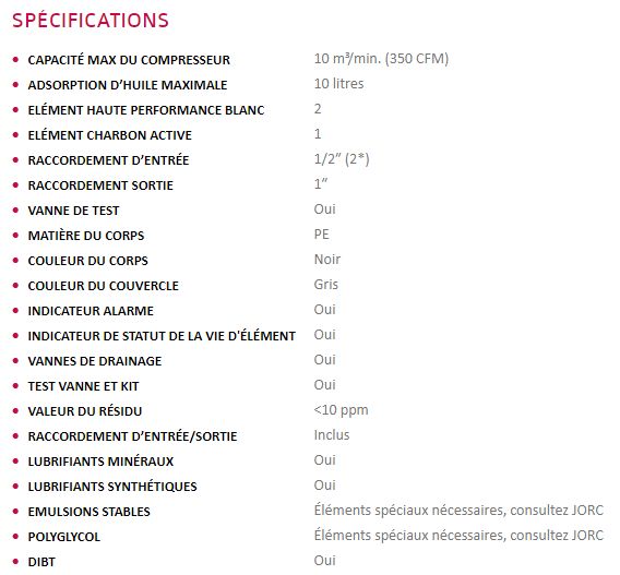 Sepremium 10 - Séparateurs huile/eau JORC Industrial - Capacité max compresseur : 10 m3/min_3