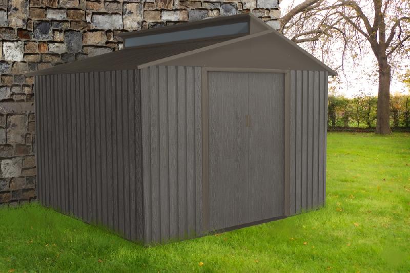 Abri jardin métal - aspect bois vieilli 9384 - 7,25 m² - gris_3