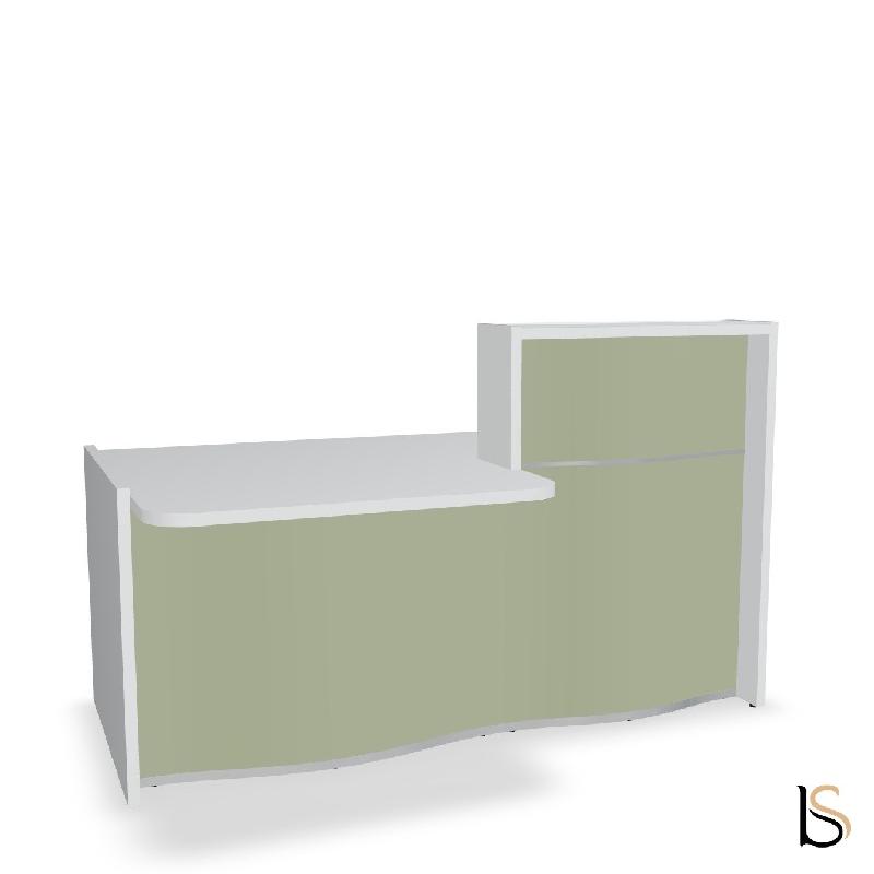 Banque d'accueil compacte WAVE avec plateau bas - MDD - 157, Gauche, Avocat mat_0