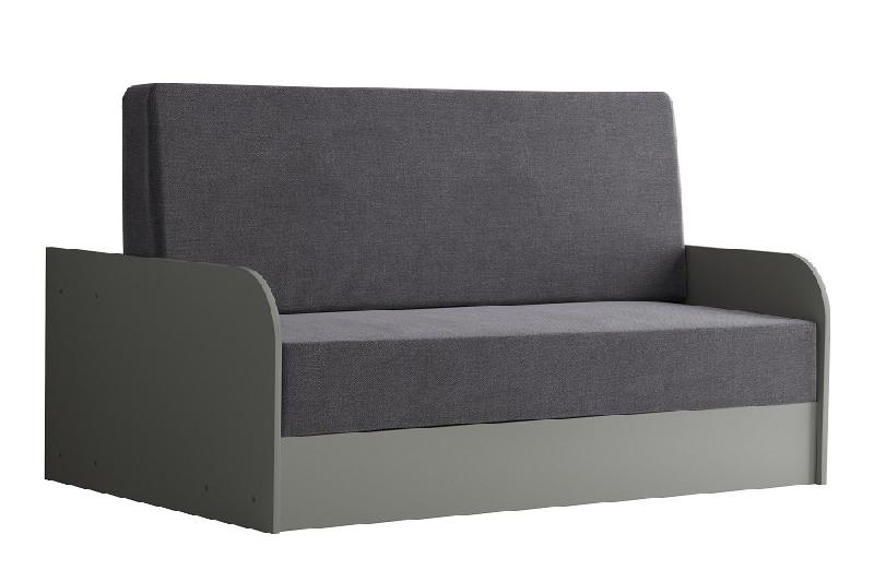 Armoire lit escamotable Dynamo Sofa - canapé avec accoudoirs tissu gris - couchage 160x200 cm_3