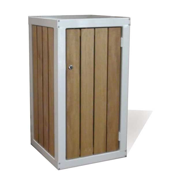 Poubelle FalcoBloc - poubelle publique avec bac intérieur en acier galvanisé Sendzimir et clapet intégré - 120L_3