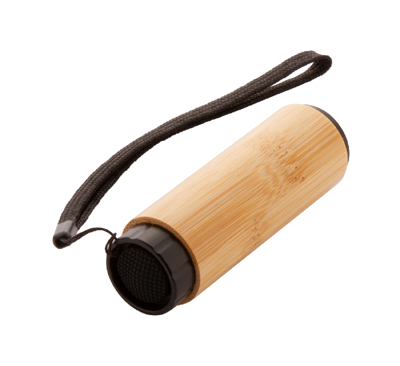 Lampe de poche en bambou - aluminium avec LED COB et dragonne - inclut 3 piles AAA_3