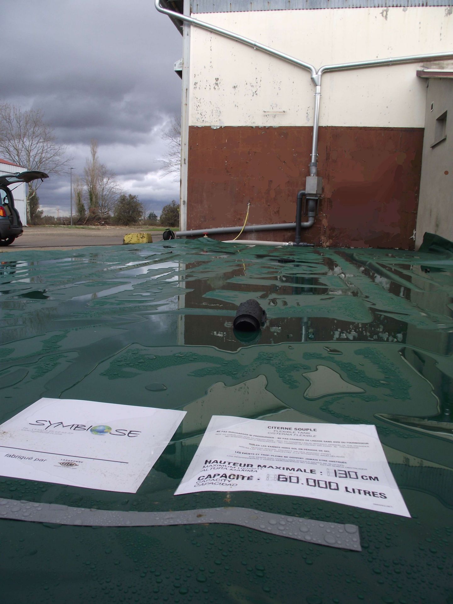 Système de collecte d'eau de pluie avec sortie latérale 110 mm