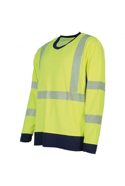 Tee-shirt manches longues col V haute visibilité - Visio Maille réf. 006*LHV - EN ISO 20471 classe 3_3