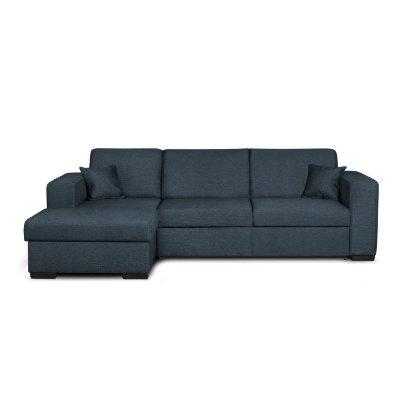 Canapé d'angle gauche convertible CABIRI bleu pétrole - avec coffre de rangement et coussins d'appoint_3