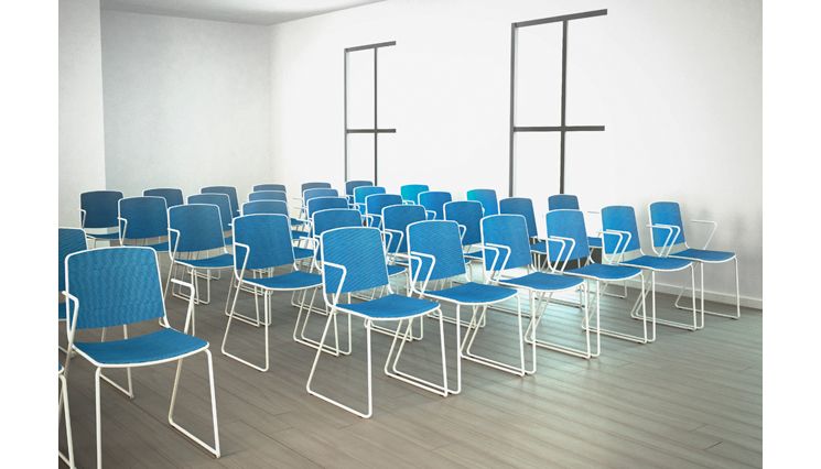 Siège de collectivité VEA - Chaise de réunion pied luge - Structure acier laqué ou chromé - Assise en polypropylène teinté_3