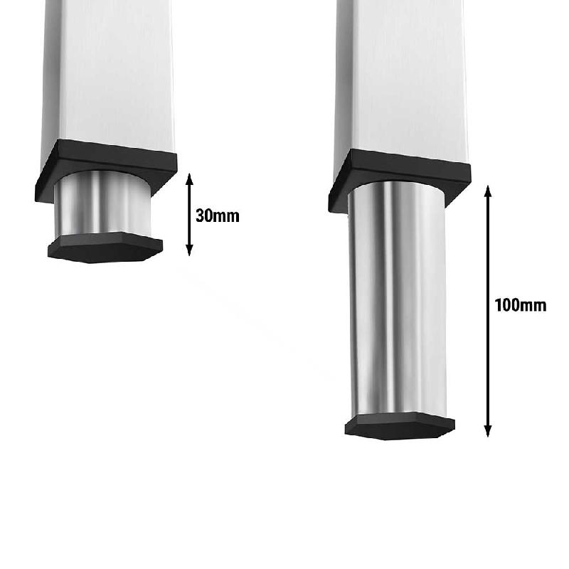 Table inox de découpe avec plan blanc - Profondeur 600 mm | Ggm - 800_3