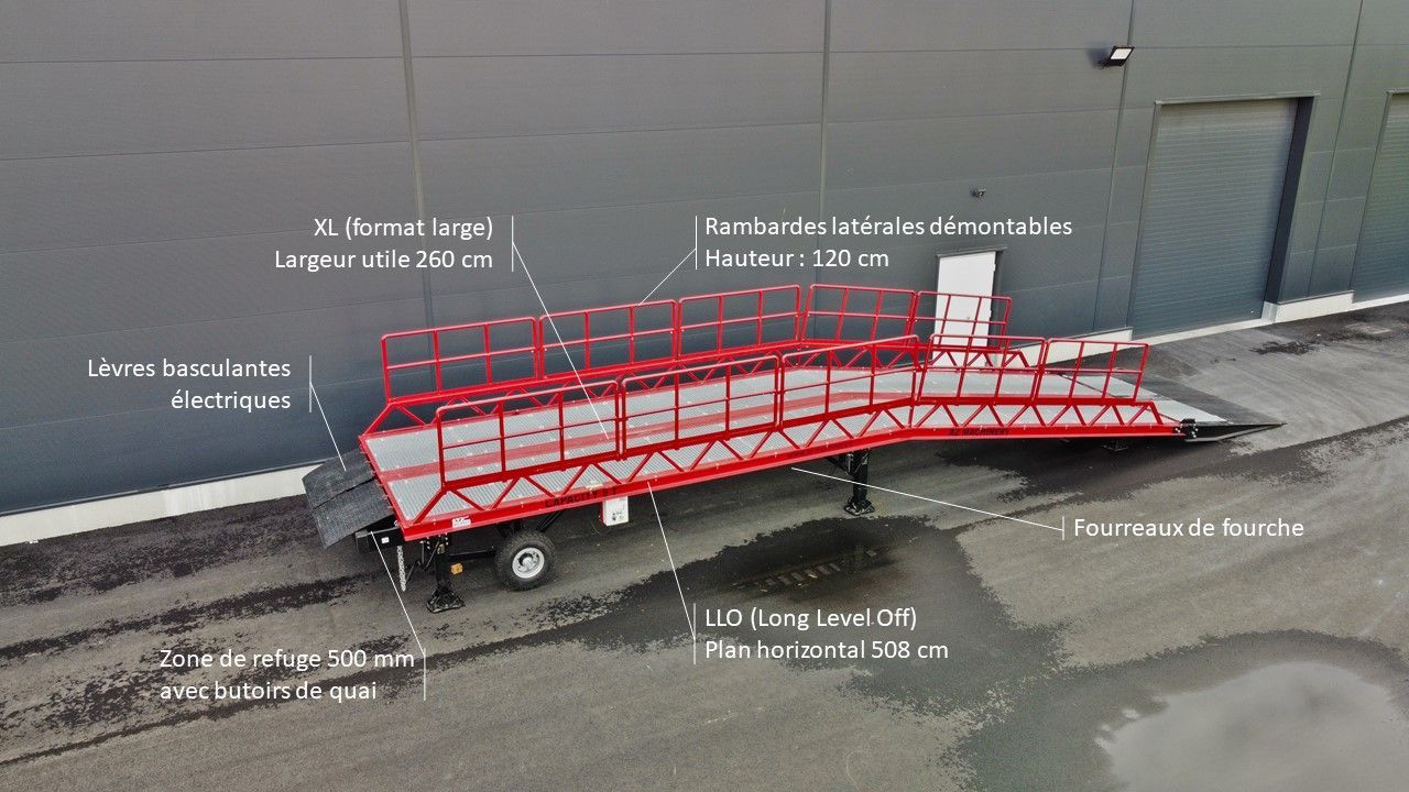 Rampe de chargement mobile large AZ RAMP STAR XL - utilisation manuelle ou électrique - 8 à 20T - options personnalisables_3