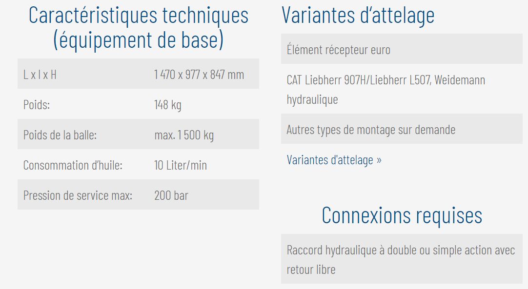 Dérouleuse pailleuse BZT pour balles rondes - Goewell - poids maximal 1500 kg_3
