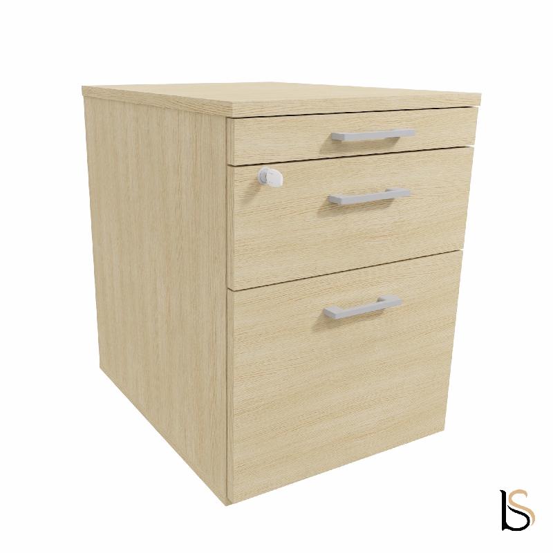 Caisson mobile 2 tiroirs  + 1 tirette plumier - QUADRIFOGLIO - Chêne_3