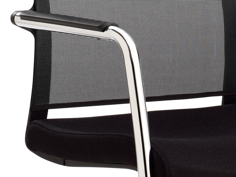 Lot de 2 sièges de réunion Adagio - dossier résille nylon - piètement luge acier chromé - empilable_3