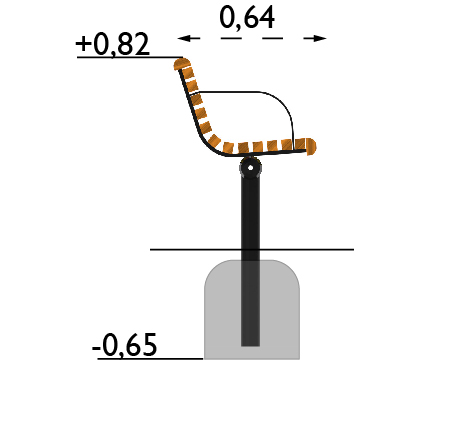 Banc public City Form réf 8042480 - Hags avec accoudoir - Brun/noir - Scellement béton_3
