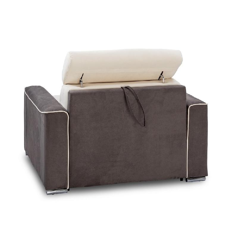 Fauteuil design convertible CANBERRA - Ouverture express - Matelas 16 cm - Bicolore ivoire et gris anthracite - Fabrication italienne_3