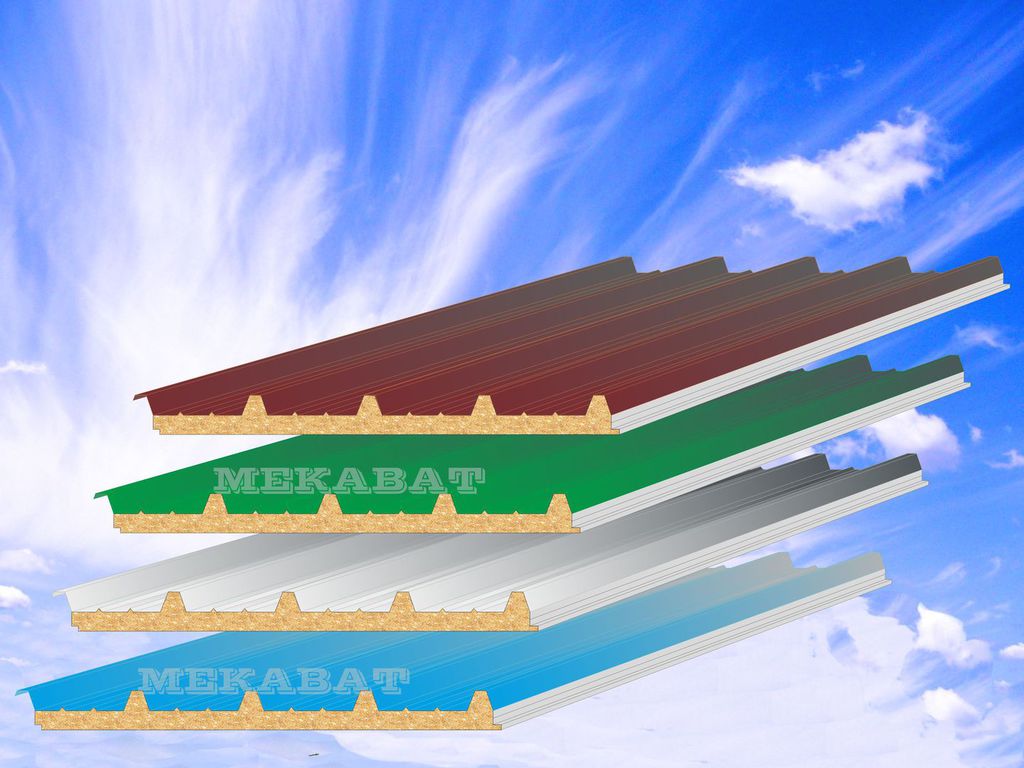 Panneau sandwich imitation tuile - Couverture isolante pour bâtiments - Épaisseurs 40, 50, 60 mm_3