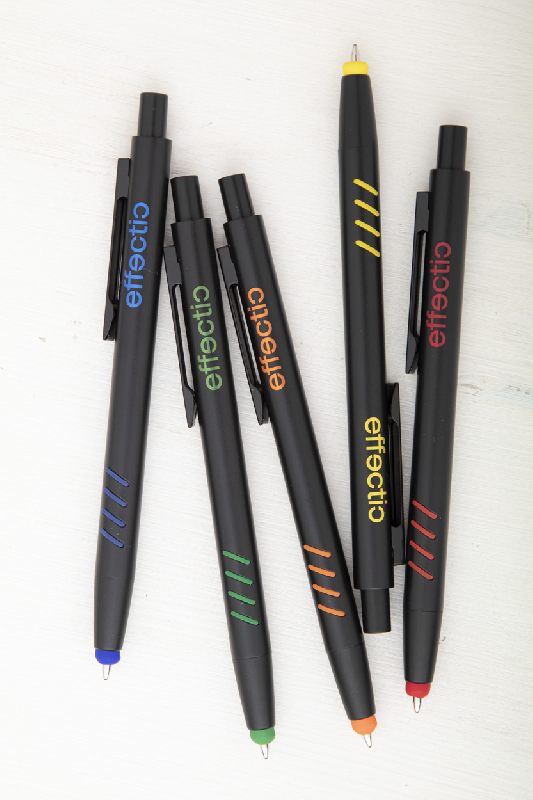 Stylo à bille stylet en aluminium - grip, embout en caoutchouc, gravure colorée, tube plastique_3