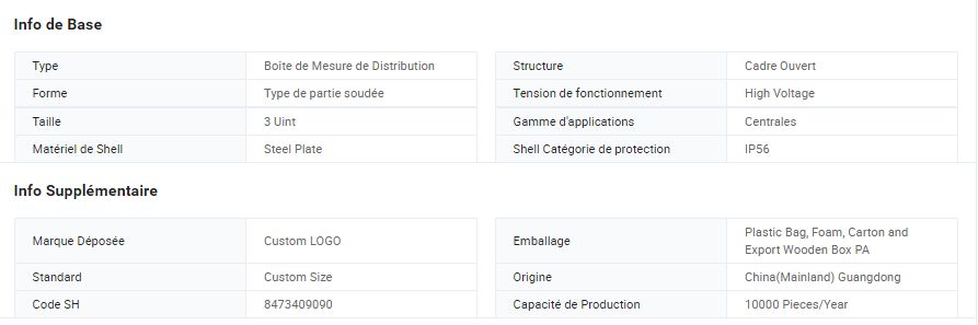 Armoires électriques industrielles - Focus Technology Co., Ltd. - Taille 3 Uint - Cadre ouvert - Tension haute - IP56_3