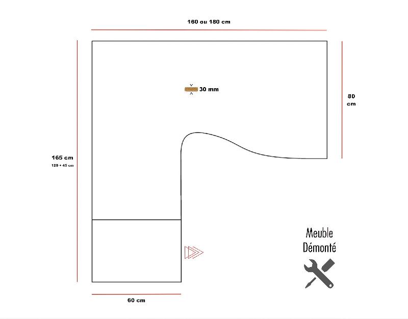 Bureau Idea Tube avec caisson - Quadrifoglio - 160, Anthracite, Orme, Droite, 3 tiroirs_3