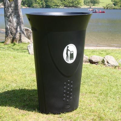 Luna - poubelle publique - glasdon - 60 litres - contemporaine avec options de capot_3