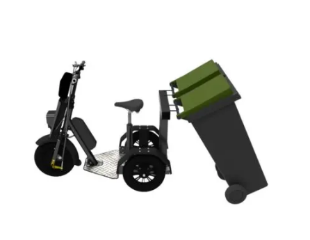 Triporteur avec kit de transport de poubelles en inox - Charge embarquée de 30kg - Cobrane U1_3