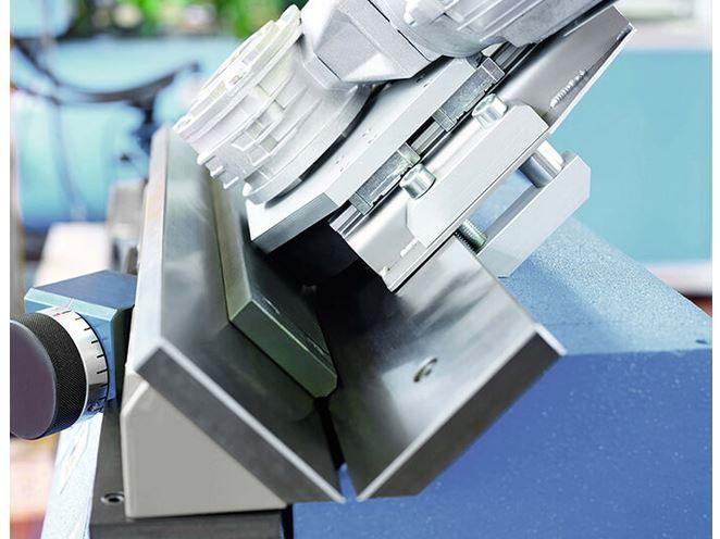 Ébavureuse avec prisme en V - ASO 850-K - Pour arêtes droites, petites et grandes pièces dès 2 mm - Chanfreinage jusqu’à 3 mm × 45°_3