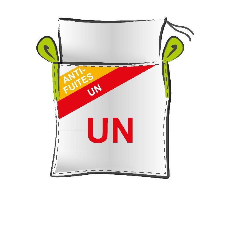 LOT de 10 BIGBAGS Occasion 90x90x120, SWL: 1000 kg, JR+FP, anti-fuites, UN_3