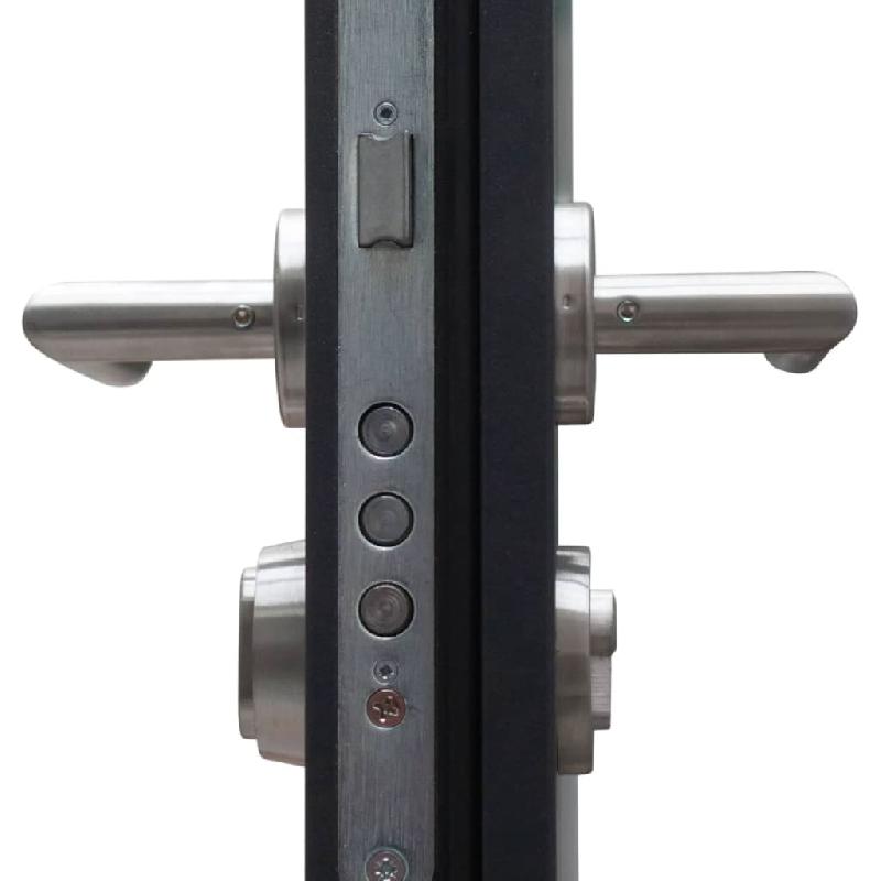 Vidaxl porte d'entrée anthracite 100x200 cm aluminium 3190563_3